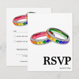 🌈 Songwunsch LGBTQ Regenbogen-Ringe RSVP-Karte RSVP Karte