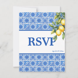 🌈  Songwunsch + QR-Code Azul & Limone Romance RSVP Karte