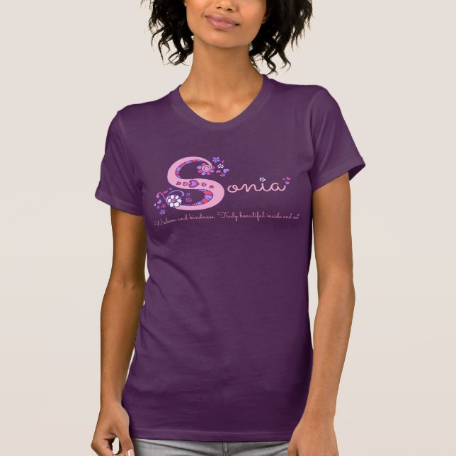 Sonia-Mädchenname u. Bedeutung des s-Monogramm-T - T-Shirt (Vorderseite)