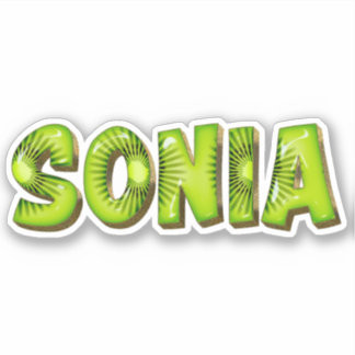 Sonia Nom Autocollant Sticker Design Kiwi