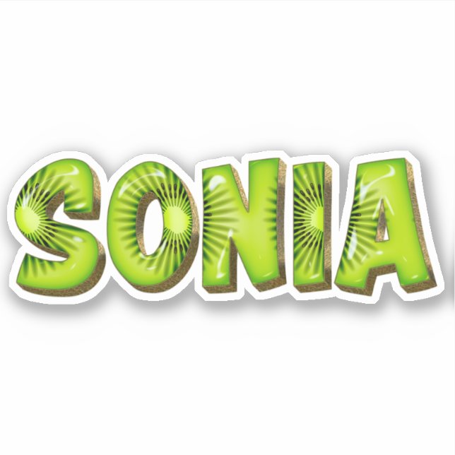 Sonia Nom Autocollant Sticker Design Kiwi (Devant)
