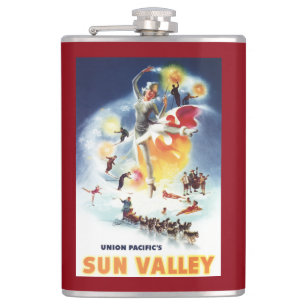 Sonja Henje Montage von Sun- Valleyplakat Flachmann