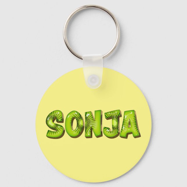 Sonja Name Kiwi Design Schlüsselanhänger (Vorderseite)