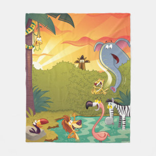 Sonn am Wasserloch Fleecedecke