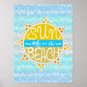 Sonne am Niedlichen Pun Summer Seaside Poster