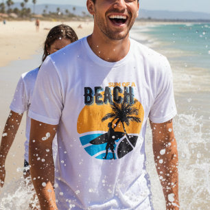 Sonne am Strand   Vintager lustiger Surfer Sommer T-Shirt
