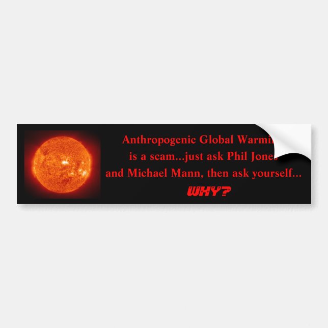 Sonne, Anthropogenic globale Erwärmung, ist ein Autoaufkleber (Vorne)