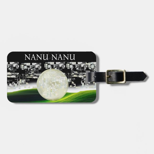 SONNE AUF DEM MUND GEPÄCKANHÄNGER (Vorderseite horizontal)