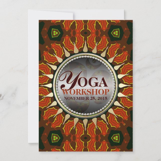 Sonne Batik Erde Yoga Workshop Einladung (Vorderseite)