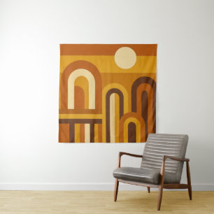 Sonne & Bögen Mid-Century-Modern geometrisches Des Wandteppich