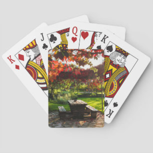 Sonne durch Herbstlaub, Kroatien Spielkarten