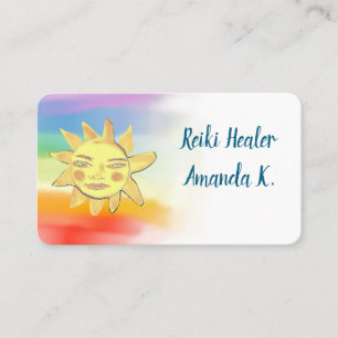 Sonne, gutes Gesicht, Psychisch, Reiki, Visitenkar Visitenkarte
