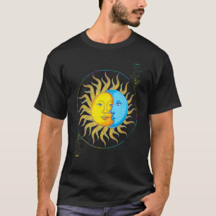 Sonne Halbmond Mond Astronomie Himmelskörper Astro T-Shirt