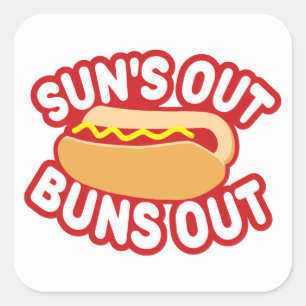 Sonne-heraus Brötchen heraus Quadratischer Aufkleber