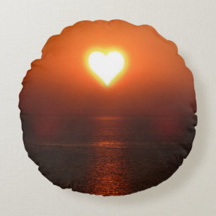 Sonne & Herz & Meer Rundkissen Rundes Kissen