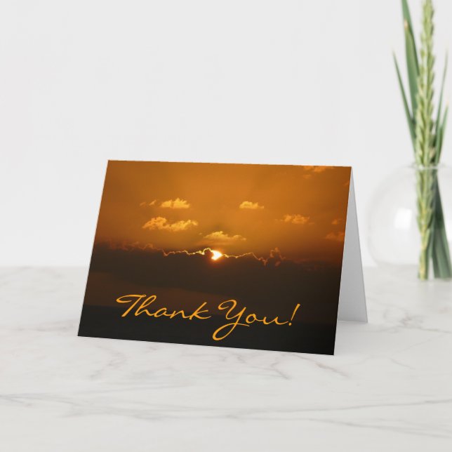 Sonne hinter Wolken Dankeskarte (Vorderseite)