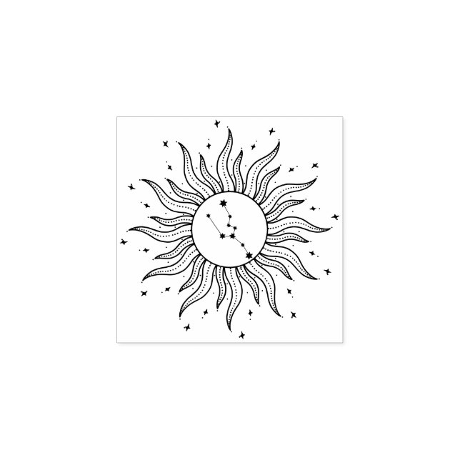 Sonne Horoskop Stier | Sternzeichen Astrologie Gummistempel (Prägung)