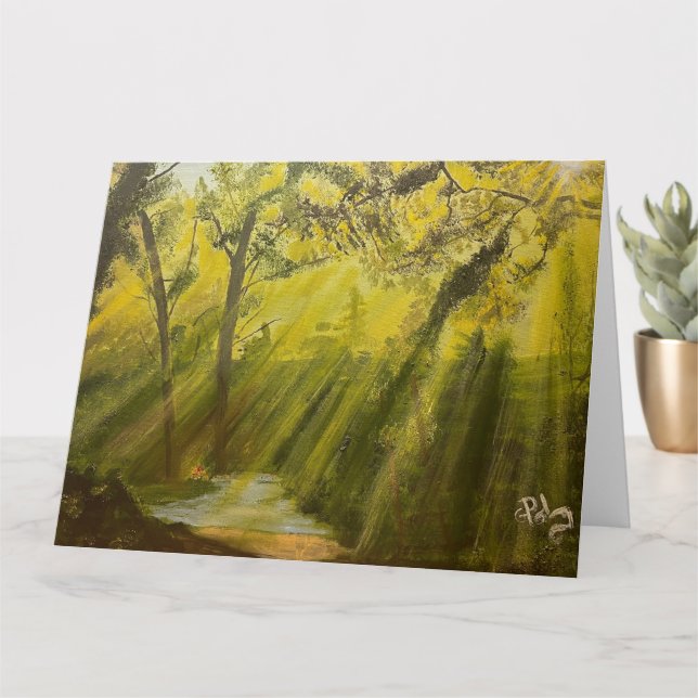 Sonne im Wald, von Gary Poling Karte (Kleine Pflanze)