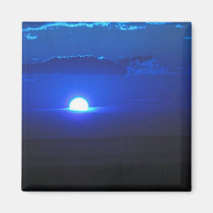 Sonne in den Wolken (blau) Magnet