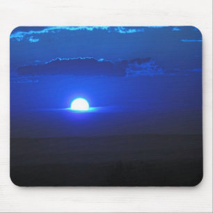 Sonne in den Wolken (blau) Mousepad
