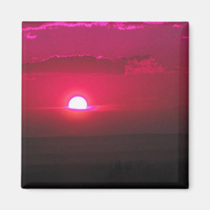 Sonne in den Wolken (rot) Magnet
