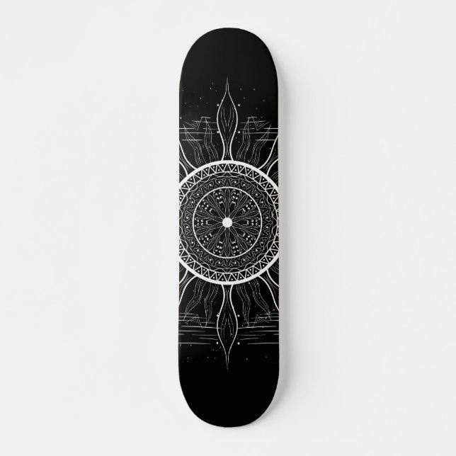 Sonne-Mandala 2 Skateboard (Vorne)