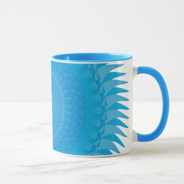Sonne Mandala Hellblau Tasse (Rechts)