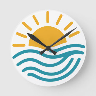 Sonne & Meer Runde Wanduhr