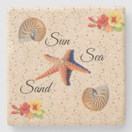 Sonne, Meer, Sandstein Untersetzer