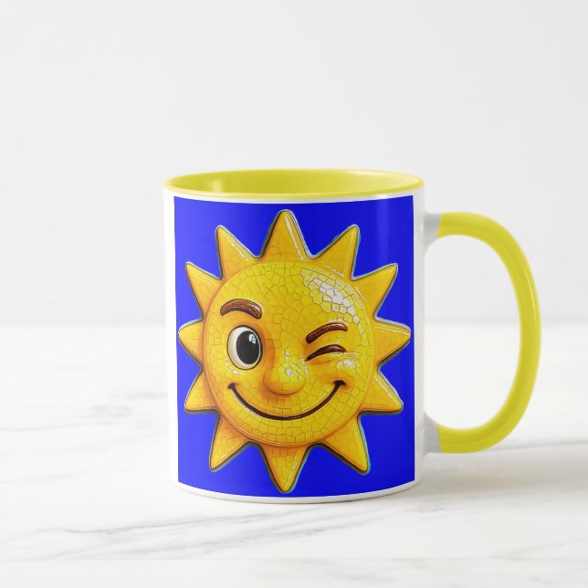 Sonne mit Augenzwinkern Tasse (Rechts)