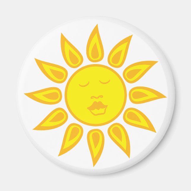 Sonne mit Gesichtsmagnet Magnet (Vorne)