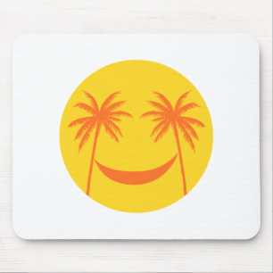Sonne mit Palmen und Hängematte Mousepad