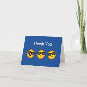 Sonne mit Sonnenbrille Happy Emoji Faces Personali Dankeskarte