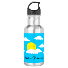 Sonne mit Wolken lächeln: Edelstahlflasche
