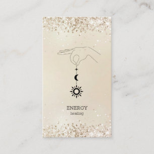 Sonne Mond Glitzer Visitenkarte