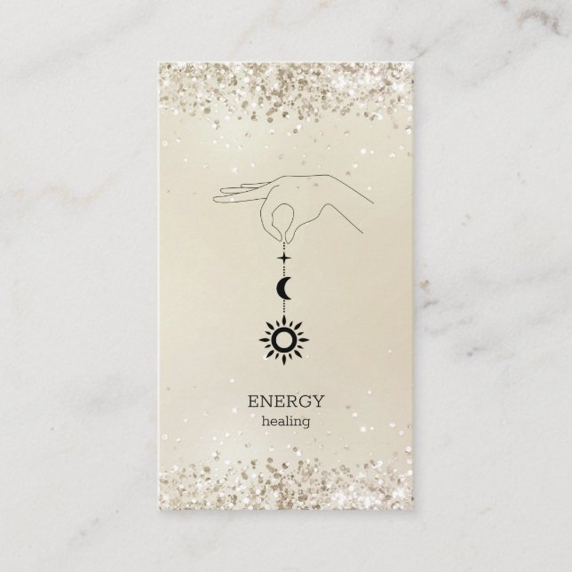Sonne Mond Glitzer Visitenkarte (Vorderseite)