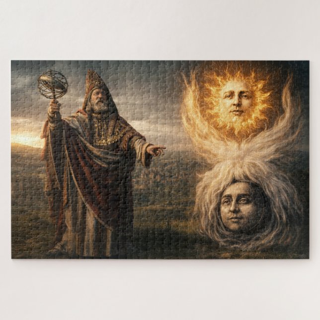 Sonne, Mond, Hermes Trismegistus Astrologie  (Horizontal)