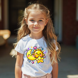 Sonne Mond Stern Y2K Süßes T-Shirt für Kleinkinder