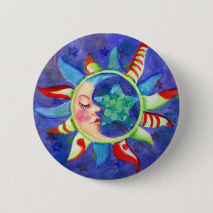 SONNE, MOND u. STERNE durch SHARON SHARPE Button