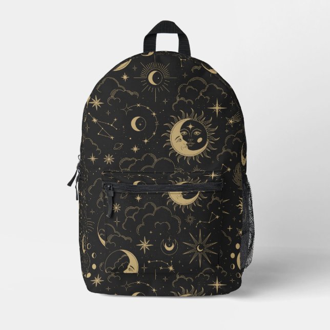 Sonne, Mond und Sterne Bedruckter Rucksack (Vorderseite)