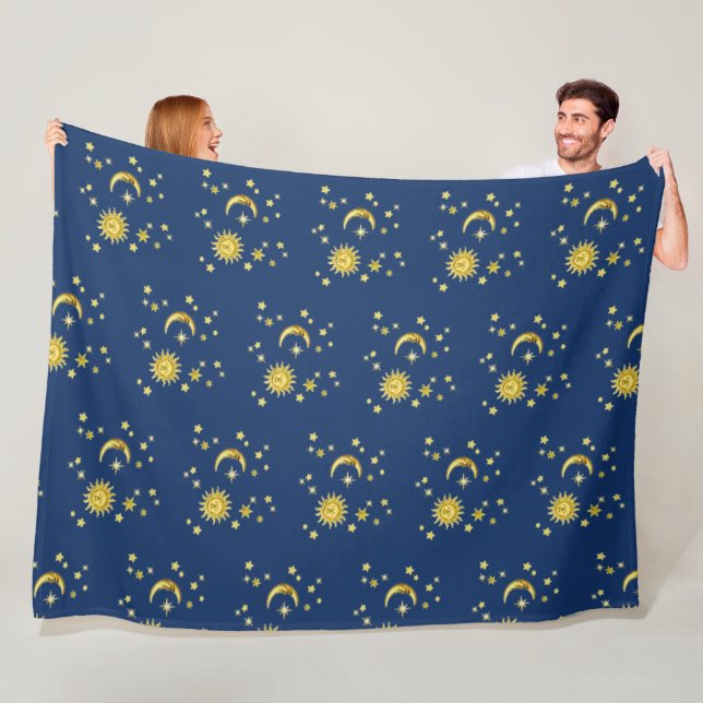 Sonne, Mond und Sterne Fleecedecke (Beispiel)