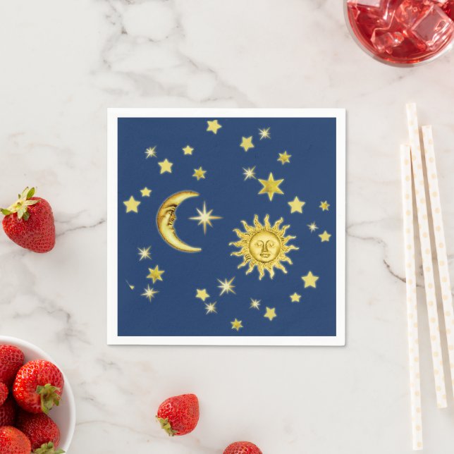 Sonne, Mond und Sterne Serviette (Beispiel)