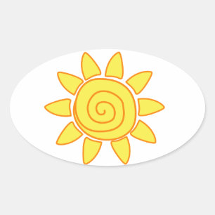 Sonne Ovaler Aufkleber