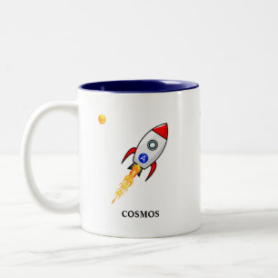 Sonne, Planet Erde und Höhenforschungsrakete auf w Zweifarbige Tasse