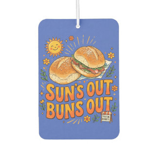 Sonne raus, Brötchen raus Fröhliches Retro-Sommer- Autolufterfrischer