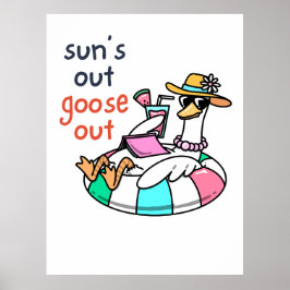Sonne raus, Gans raus, lustige Sommerente Poster