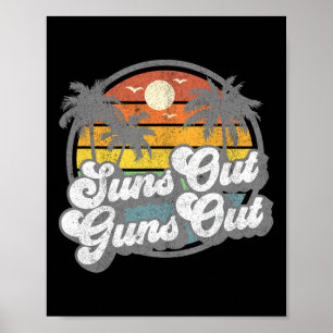 Sonne raus, Kanonen raus, lustiger Strandurlaub Re Poster