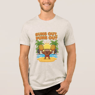 Sonne raus, Puns raus Lustiger Sommer    Coconut G Tri-Blend Shirt