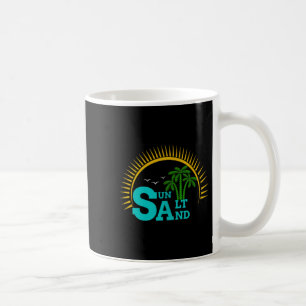 Sonne Salz Sand Lustiger Strand Palmenbaum Sommer Kaffeetasse