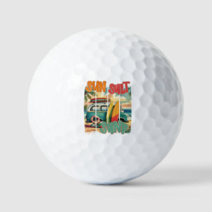 Sonne, Salz, Sand - Retro Beach Vibes Golfball